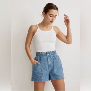 Madewell Denim Pull-On Paperbag Utility Shorts (Arcwood Wash)